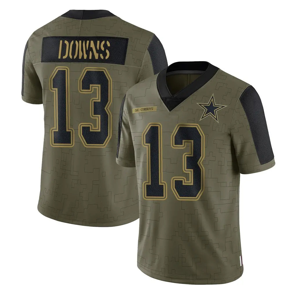 D.Cowboys #13 Caleb Downs Player Olive Salute to Service Limited Home Game Hdoa Stitched Jerseys
