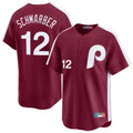P.Phillies #12 Kyle Schwarber Player Red Cooperstown Collection Limited Home Hdoa Stitched Jerseys