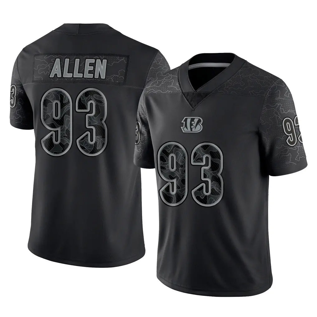 C.Bengals #93 Jonathan Allen Player Black Reflective Limited Game Hdoa Stitched Jerseys