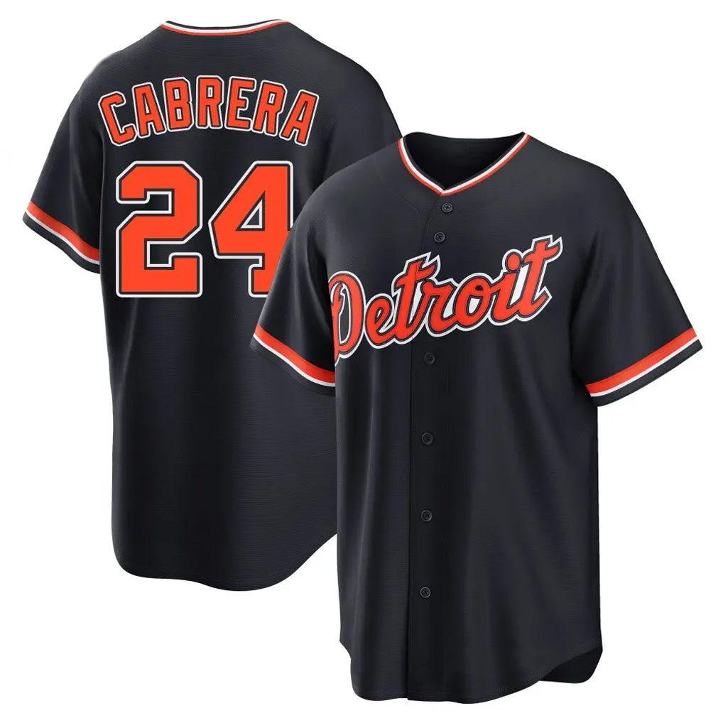 D.Tigers #24 Miguel Cabrera Player Navy Home Game Hdoa Stitched Jerseys