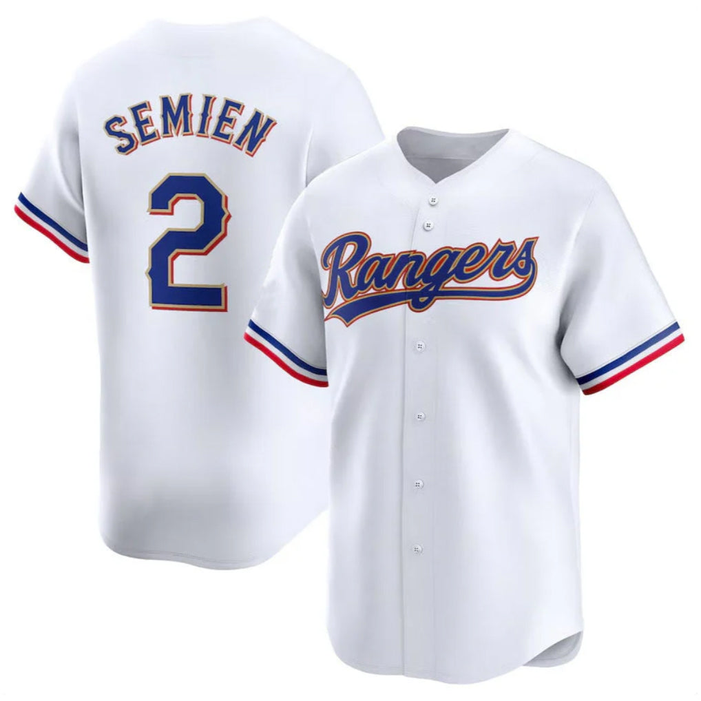 T.Rangers #2 Marcus Semien Player Gold Collection Limited White Hdoa Stitched Jerseys
