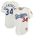 LA.Dodgers #34 Fernando Valenzuela Player Cream Throwback Vapor Limited Hdoa Stitched Jerseys