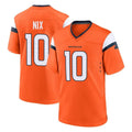 D.Broncos #10 Bo Nix Player Orange Home Game Hdoa Stitched Jerseys
