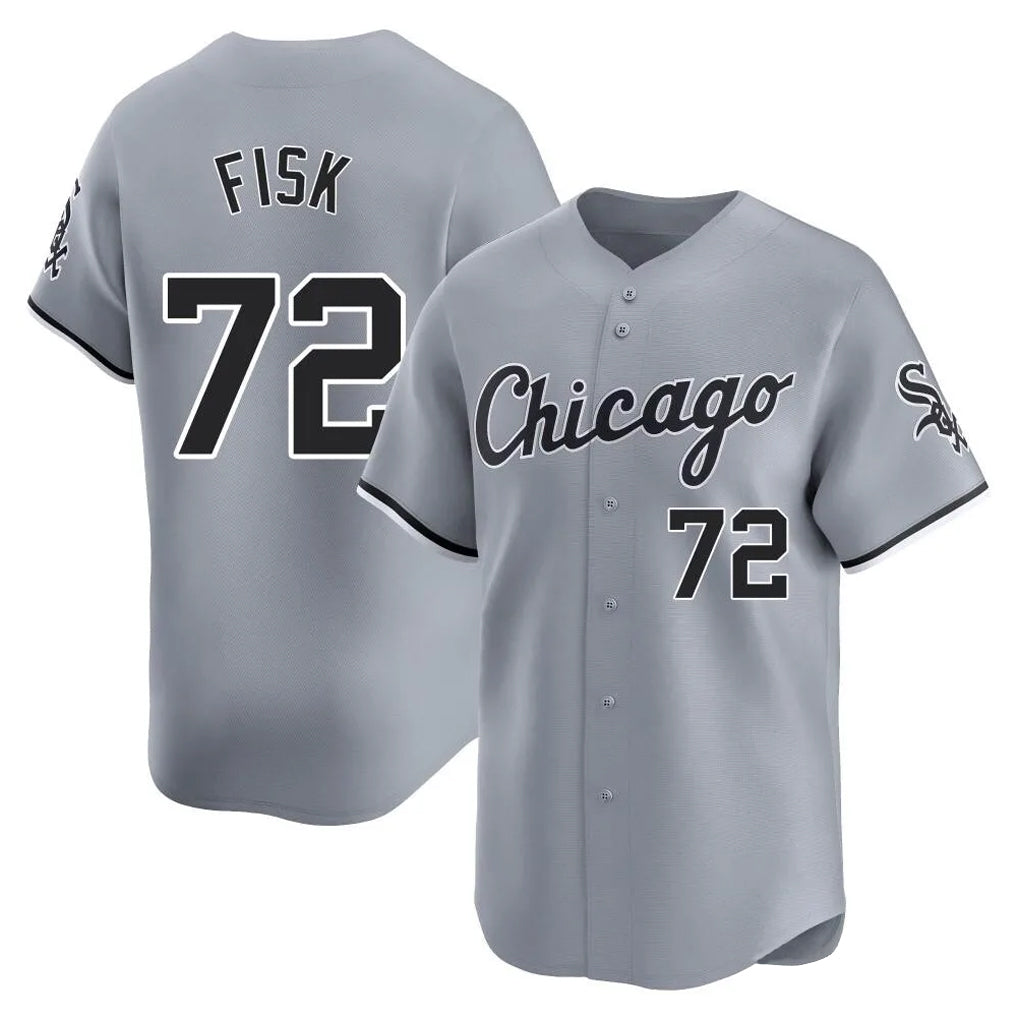 C.White Sox #72 Carlton Fisk Player Gray Road Limited Home Hdoa Stitched Jerseys