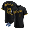 LA.Dodgers #8 Enrique Hern¨¢ndez Player Black World Series Meet Snake Skin City Limited Elite Home Hdoa Stitched Jerseys