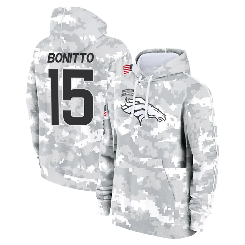 D.Broncos #15 Nik Bonitto Player Arctic Camo Salute to Service Hoodies Limited Game Hdoa Stitched Jerseys