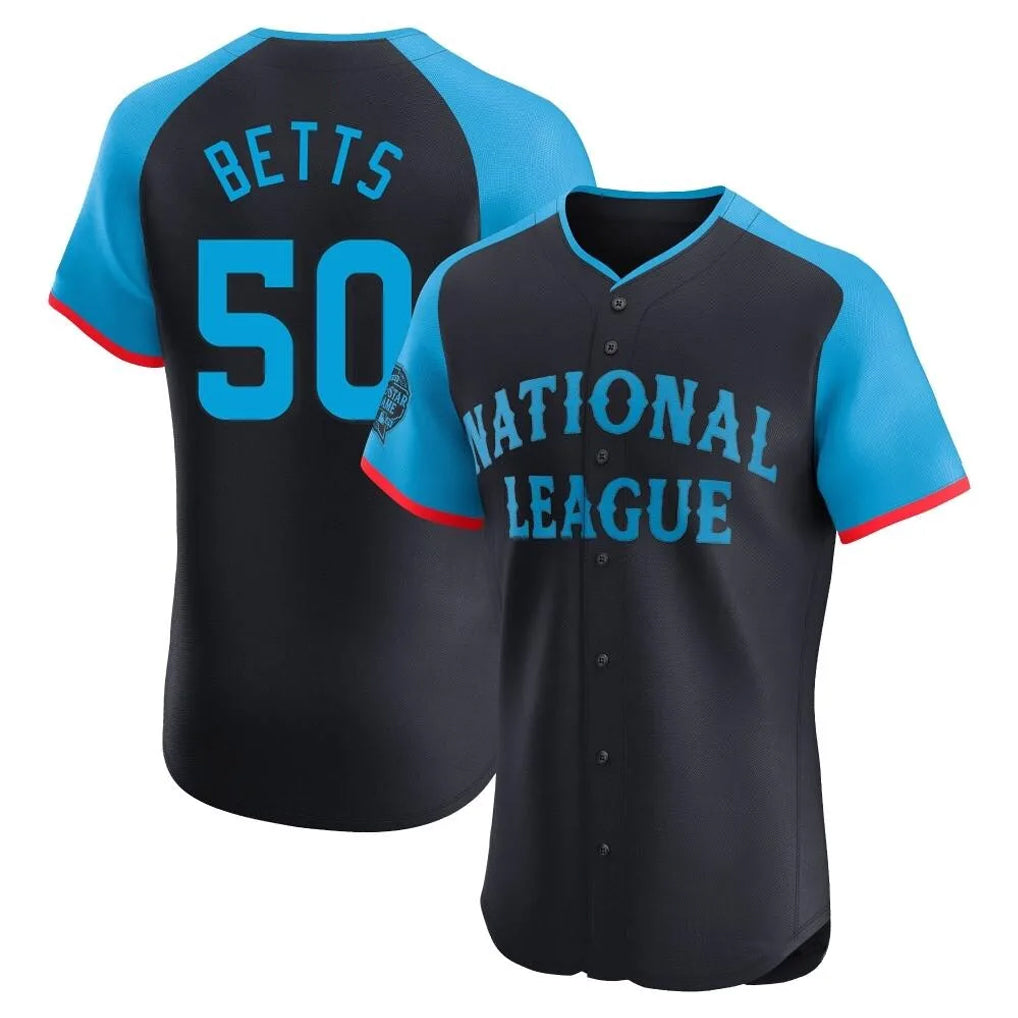 LA.Dodgers #50 Mookie Betts Player Black National League All-Star Limited Elite Home Hdoa Stitched Jerseys