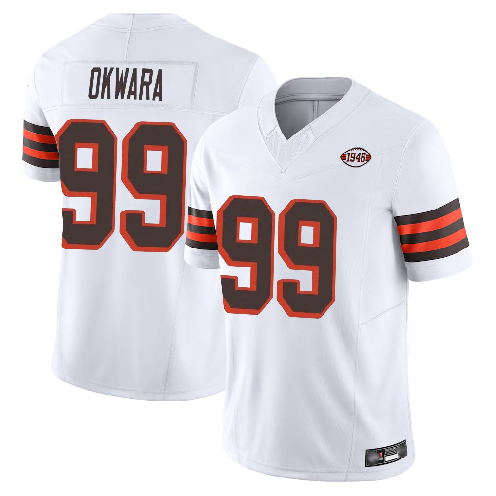 C.Browns #99 Julian Okwara Player White Limited Vapor F.U.S.E. Alternate Game Hdoa Stitched Jerseys