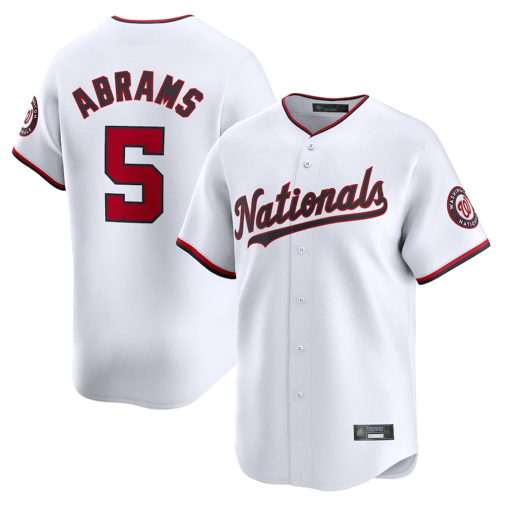 W.Nationals #5 CJ Abrams Player White Home Limited Hdoa Stitched Jerseys
