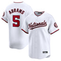 W.Nationals #5 CJ Abrams Player White Home Limited Hdoa Stitched Jerseys