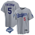 LA.Dodgers #5 Freddie Freeman Player Gray World Series Meet Game Home Hdoa Stitched Jerseys