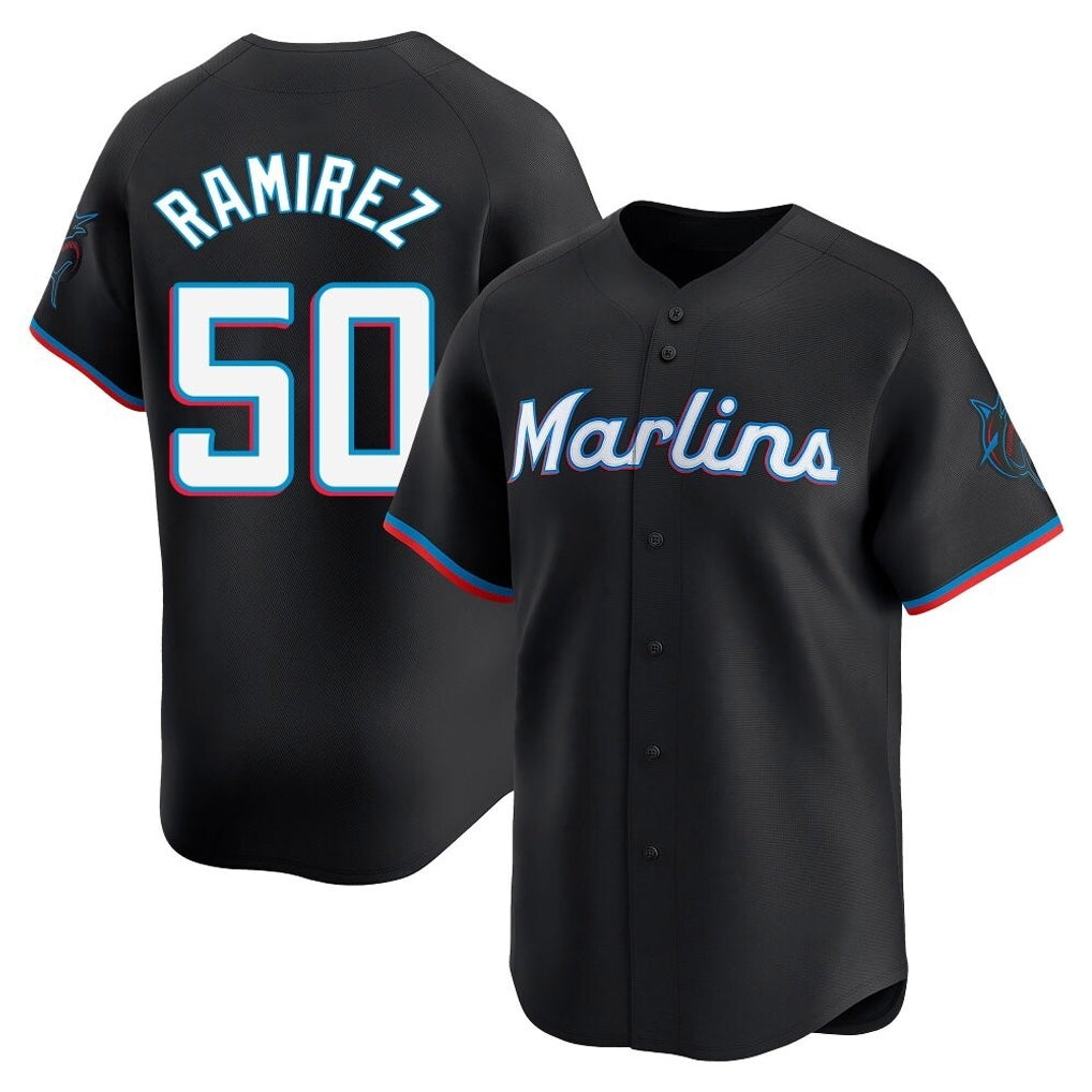 M.Marlins #50 Agustin Ramirez Player Black  Home Limited Hdoa Stitched Jerseys