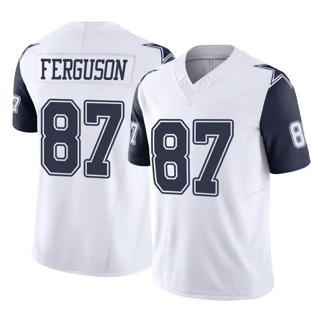 D.Cowboys #87 Jake Ferguson Player White-Navy Limited Vapor F.U.S.E. Home Game Hdoa Stitched Jerseys