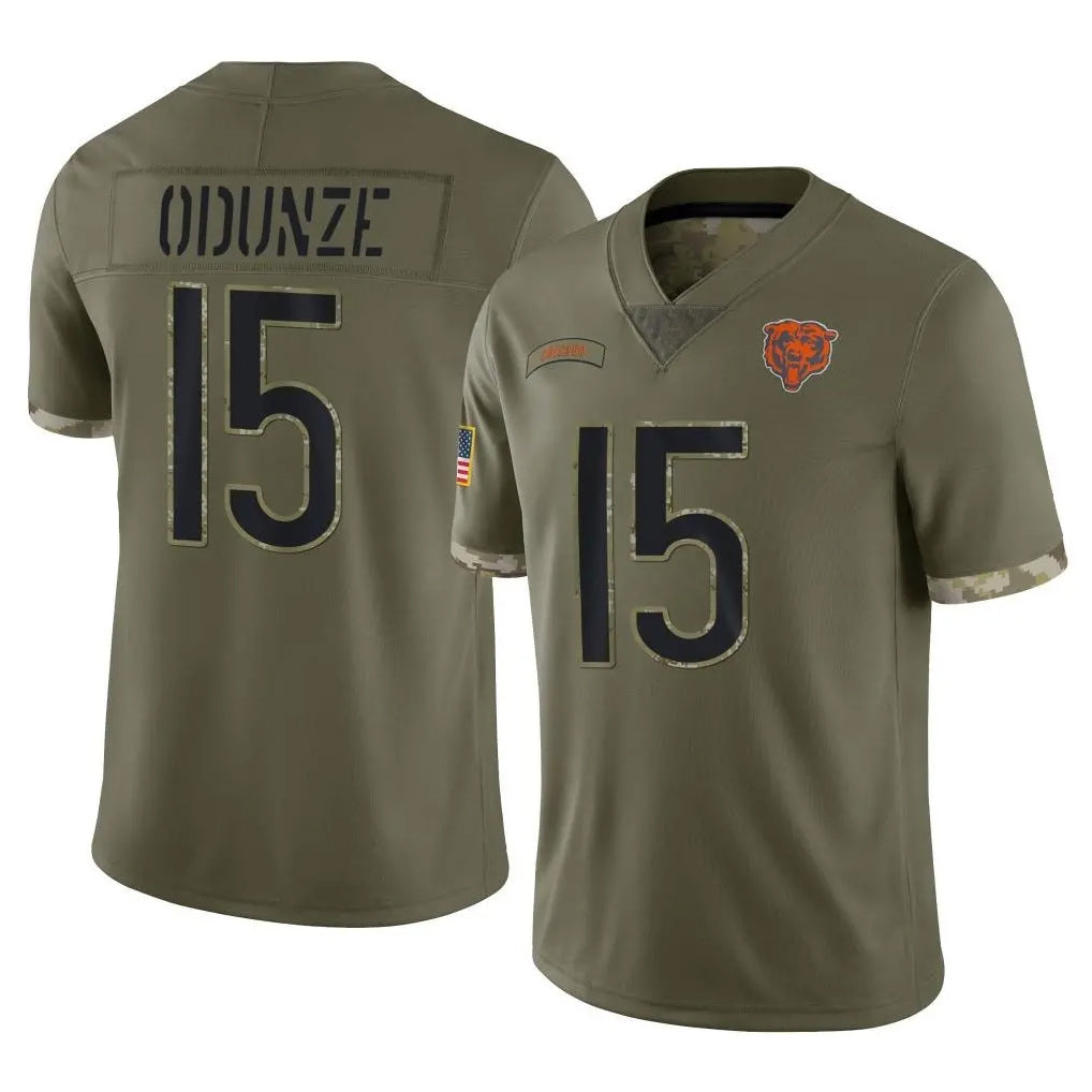 C.Bears #15 Rome Odunze Player Olive Salute to Service Limited Game Hdoa Stitched Jerseys