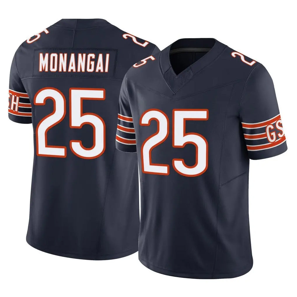 C.Bears #25 Kyle Monangai Player Navy Vapor F.U.S.E. Limited Home Game Hdoa Stitched Jerseys
