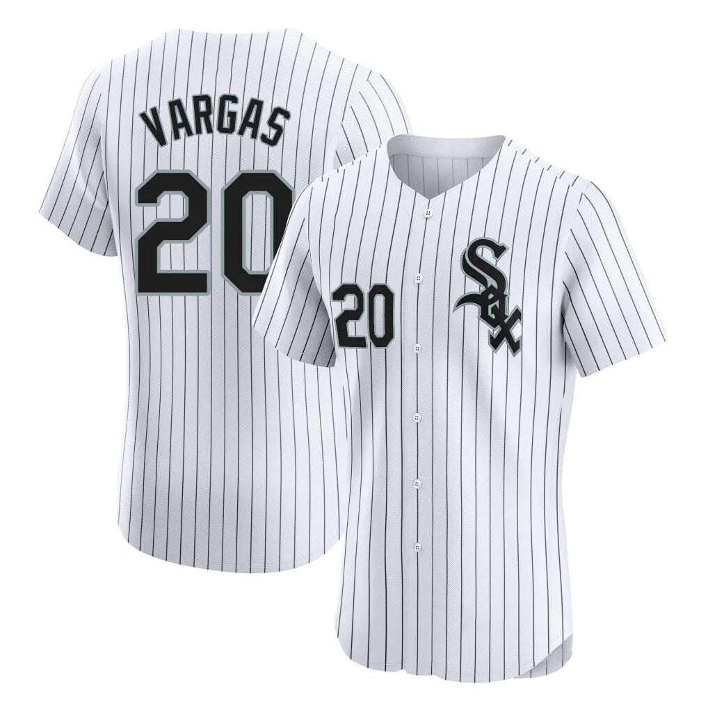 C.White Sox #20 Miguel Vargas Player White Stripe Limited Elite Home Hdoa Stitched Jerseys