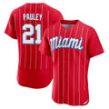 M.Marlins #21 Graham Pauley Player Red City Connect Home Limited Elite Hdoa Stitched Jerseys