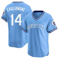 KC.Royals #14 Jac Caglianone Player Light Blue Limited Throwback Cooperstown Collection T-shirt Hdoa Stitched Jerseys