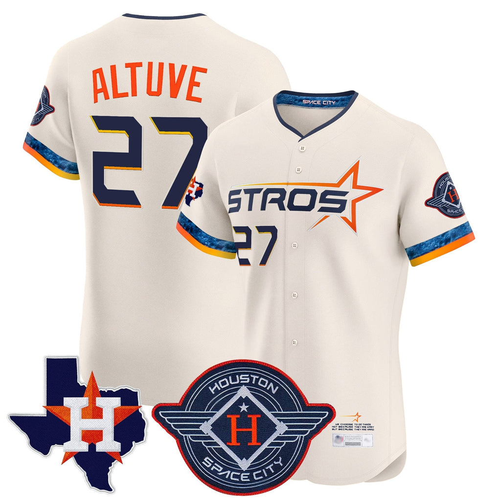 H.Astros #27 Jose Altuve Player Cream City Connect Texas Patch Vapor Premier Limited Elite Home Hdoa Stitched Jerseys