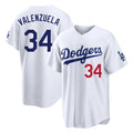 LA.Dodgers #34 Fernando Valenzuela Player White Home Game Hdoa Stitched Jerseys