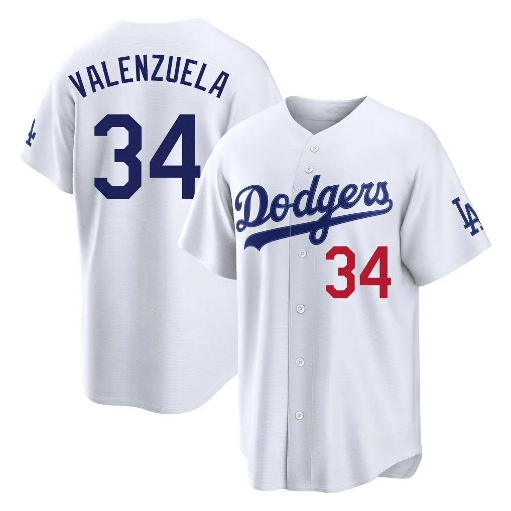 LA.Dodgers #34 Fernando Valenzuela Player White Home Game Hdoa Stitched Jerseys