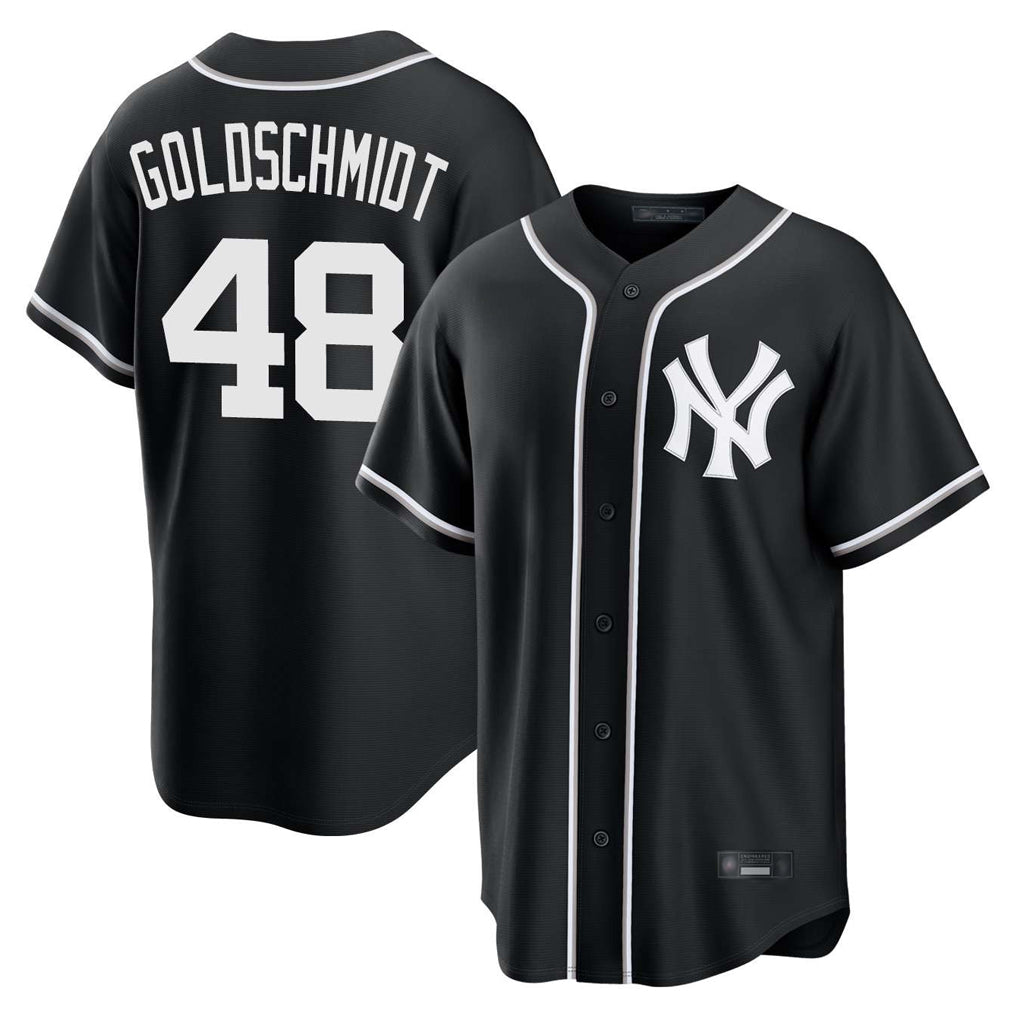 NY.Yankees #48 Paul Goldschmidt Player Black Out Game Home Hdoa Stitched Jerseys