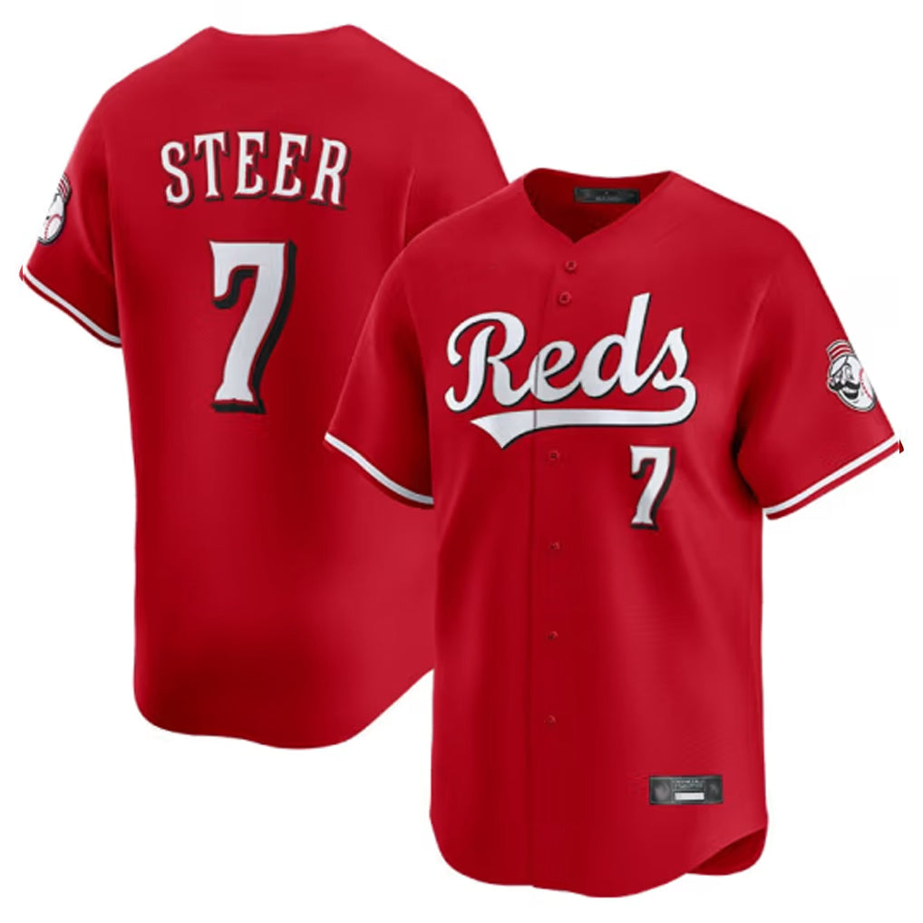 C.Reds #7 Spencer Steer Player Red Home Limited Hdoa Stitched Jerseys