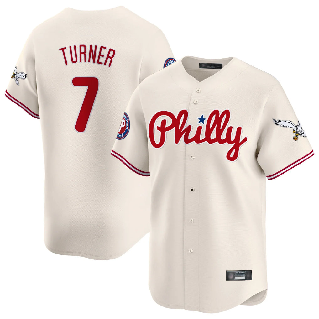 P.Phillies #7 Trea Turner Player Cream Phillies & Eagles Vapor Premier Limited Hdoa Stitched Jerseys