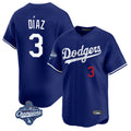 LA.Dodgers #3 Edwin D¨ªaz Player Royal World Series Meet Limited Home Hdoa Stitched Jerseys