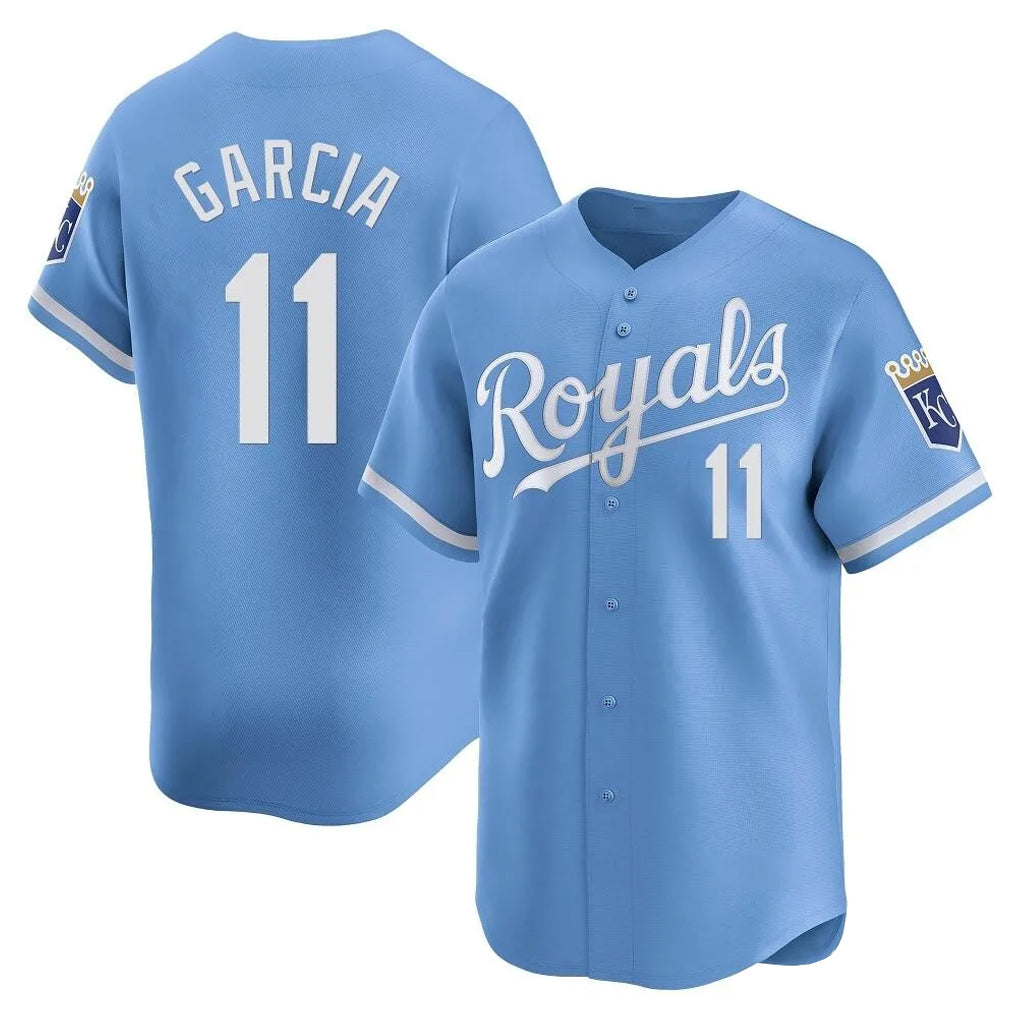 KC.Royals #11 Maikel Garcia Player Light Blue Alt Limited Home Hdoa Stitched Jerseys