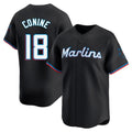 M.Marlins #18 Griffin Conine Player Black  Home Limited Hdoa Stitched Jerseys