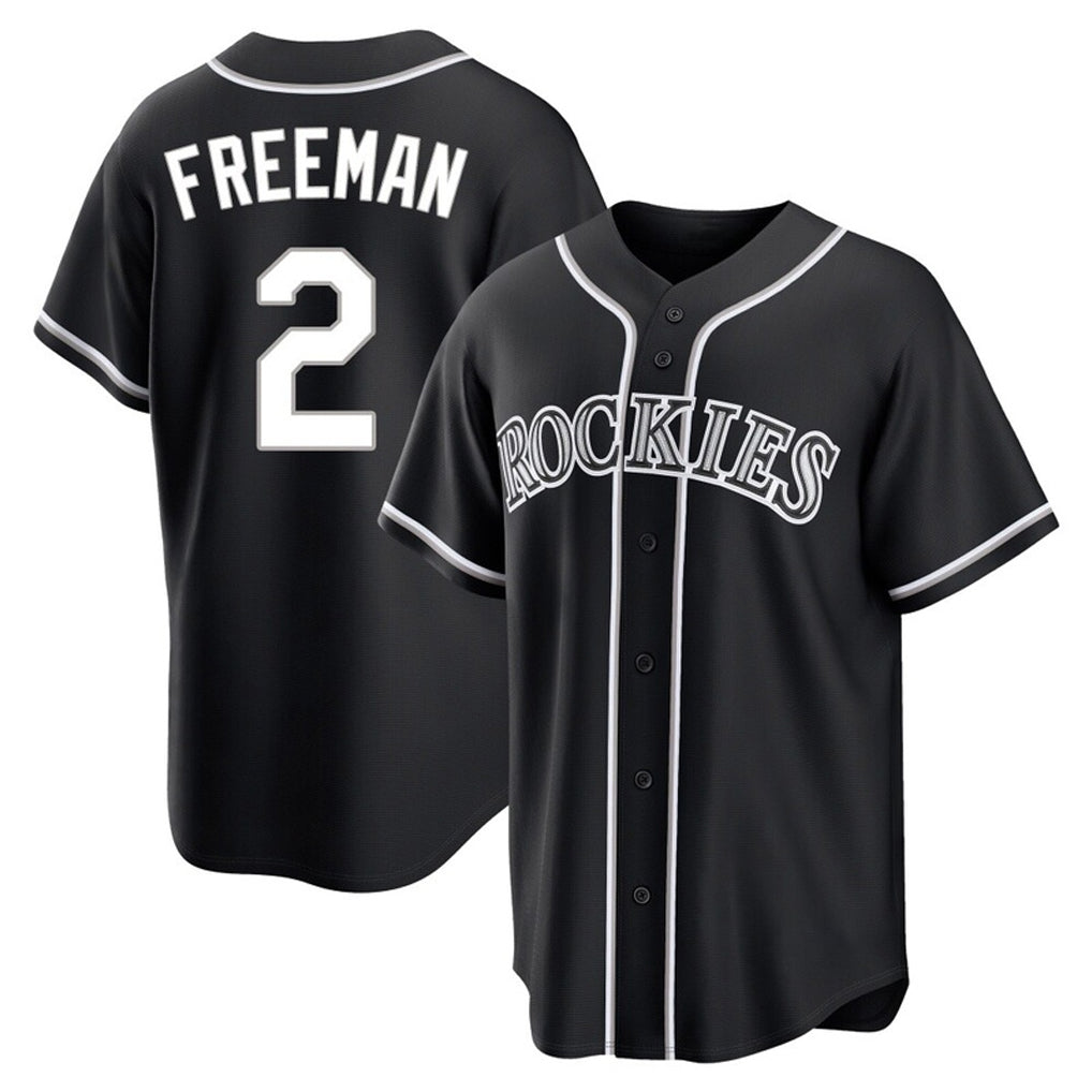 C.Rockies #2 Tyler Freeman Player Black Fashion Out Home Game Hdoa Stitched Jerseys