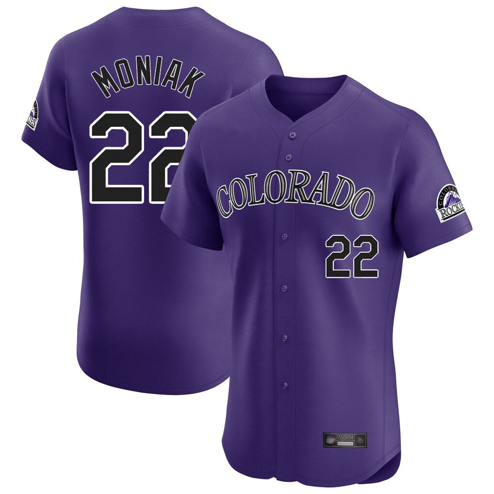 C.Rockies #22 Mickey Moniak Player Purple Limited Elite Home Hdoa Stitched Jerseys