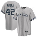 NY.Yankees #42 Mariano Rivera Player Gray Road Game Hdoa Stitched Jerseys