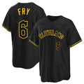 C.Guardians #6 David Fry Player Black Snake Skin City Home Game Hdoa Stitched Jerseys