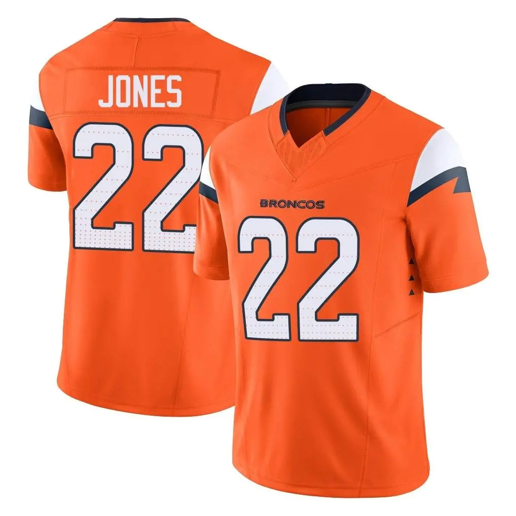 D.Broncos #22 Brandon Jones Player Orange Vapor F.U.S.E. Limited Home Game Hdoa Stitched Jerseys
