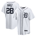 D.Tigers #28 Javier B¨¢ez Player White Home Game Hdoa Stitched Jerseys