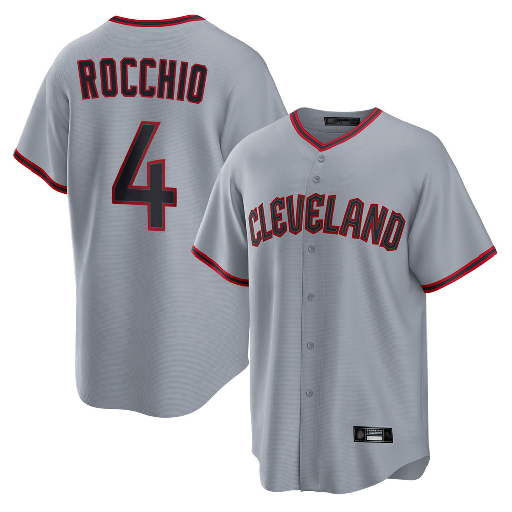 C.Guardians #4 Brayan Rocchio Player Gray Home Game Hdoa Stitched Jerseys