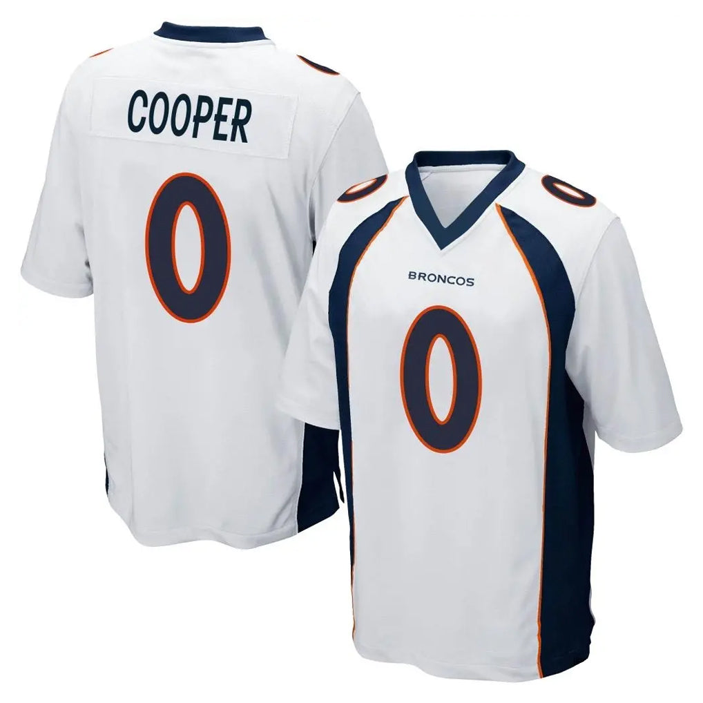 D.Broncos #0 Jonathon Cooper Player White Game Hdoa Stitched Jerseys