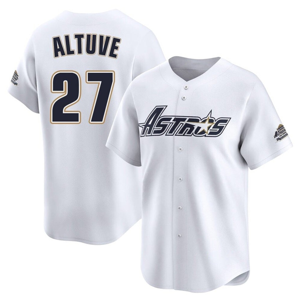 H.Astros #27 Jose Altuve Player White Throwback Cooperstown Collection Limited Hdoa Stitched Jerseys