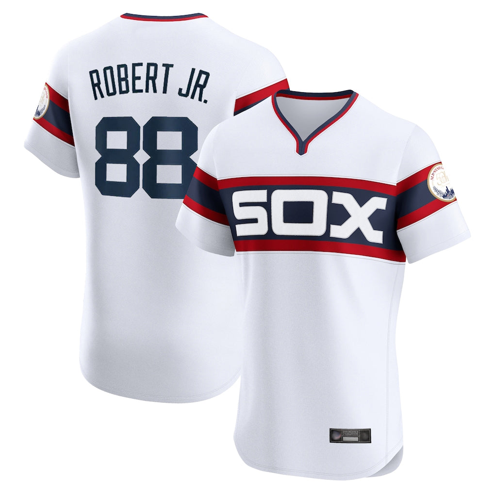 C.White Sox #88 Luis Robert Jr Player White T-shirt Limited Elite Home Hdoa Stitched Jerseys