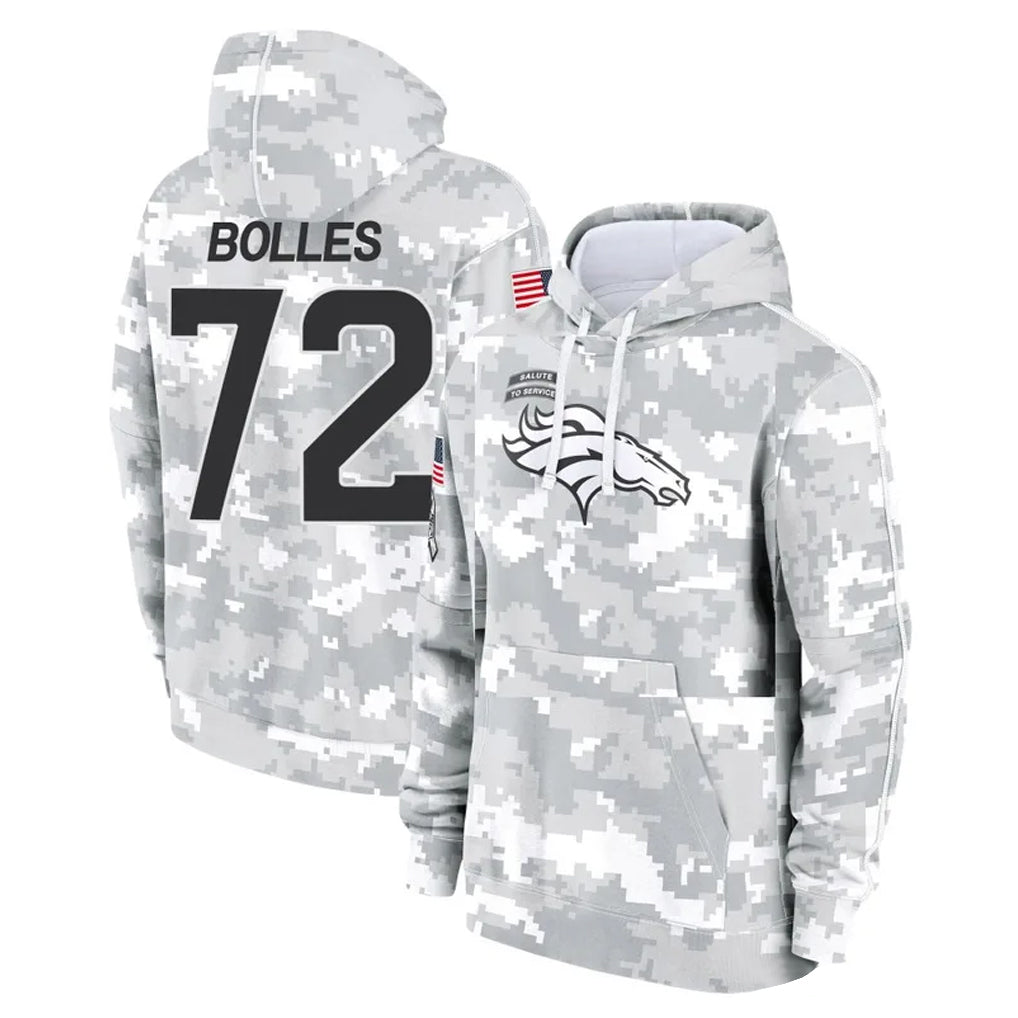 D.Broncos #72 Garett Bolles Player Arctic Camo Salute to Service Hoodies Limited Game Hdoa Stitched Jerseys