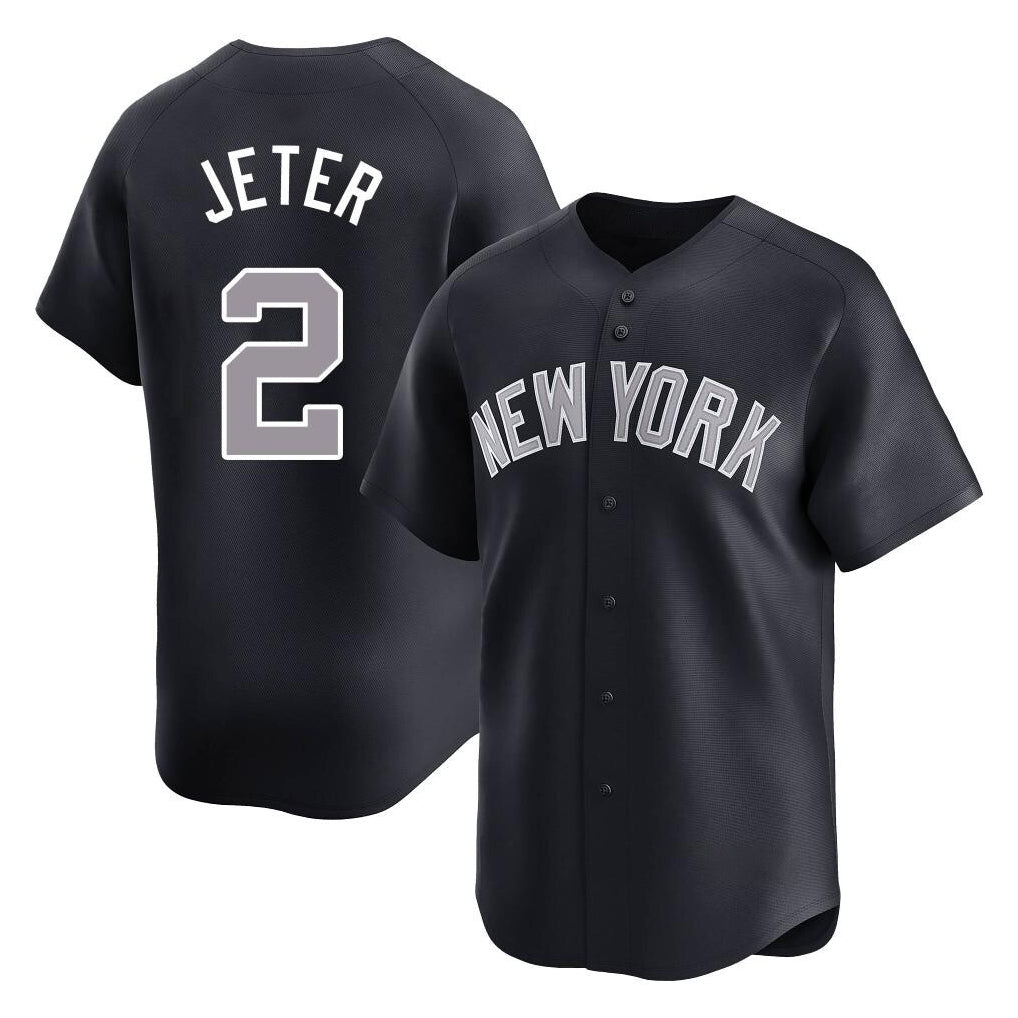 NY.Yankees #2 Derek Jeter Player Navy Limited Game Hdoa Stitched Jerseys