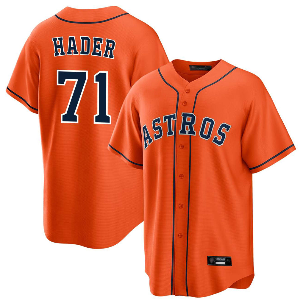H.Astros #71 Josh Hader Player Orange Home Game Hdoa Stitched Jerseys