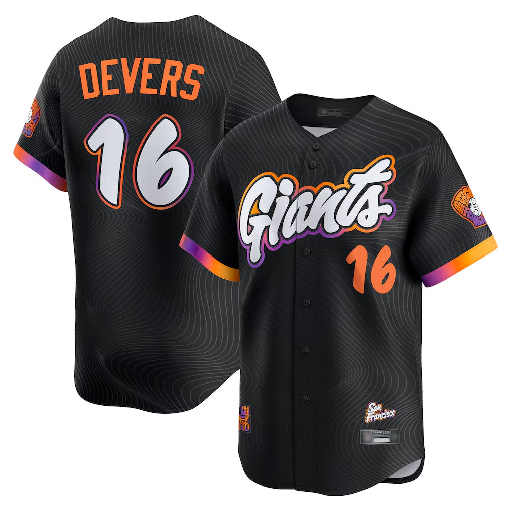 SF.Giants #16 Rafael Devers Player Black 2025 City Connect Home Limited Hdoa Stitched Jerseys