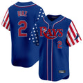 T.Bay Rays #2 Yandy Diaz Player Royal 2025 Independence Day Vapor Premier Limited Hdoa Stitched Jerseys