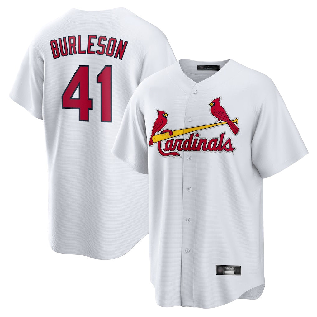 St. Louis Cardinals #41 Alec Burlesona Player White Home Game Hdoa Stitched Jerseys