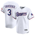 T.Rangers #3 Leody Taveras Player White Home Limited Hdoa Stitched Jerseys