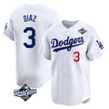 LA.Dodgers #3 Edwin D¨ªaz Player White World Series Limited Home Hdoa Stitched Jerseys