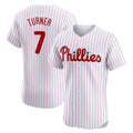 P.Phillies #7 Trea Turner Player White Pinstripe Phillies & Eagles Vapor Premier Limited Elite Hdoa Stitched Jerseys